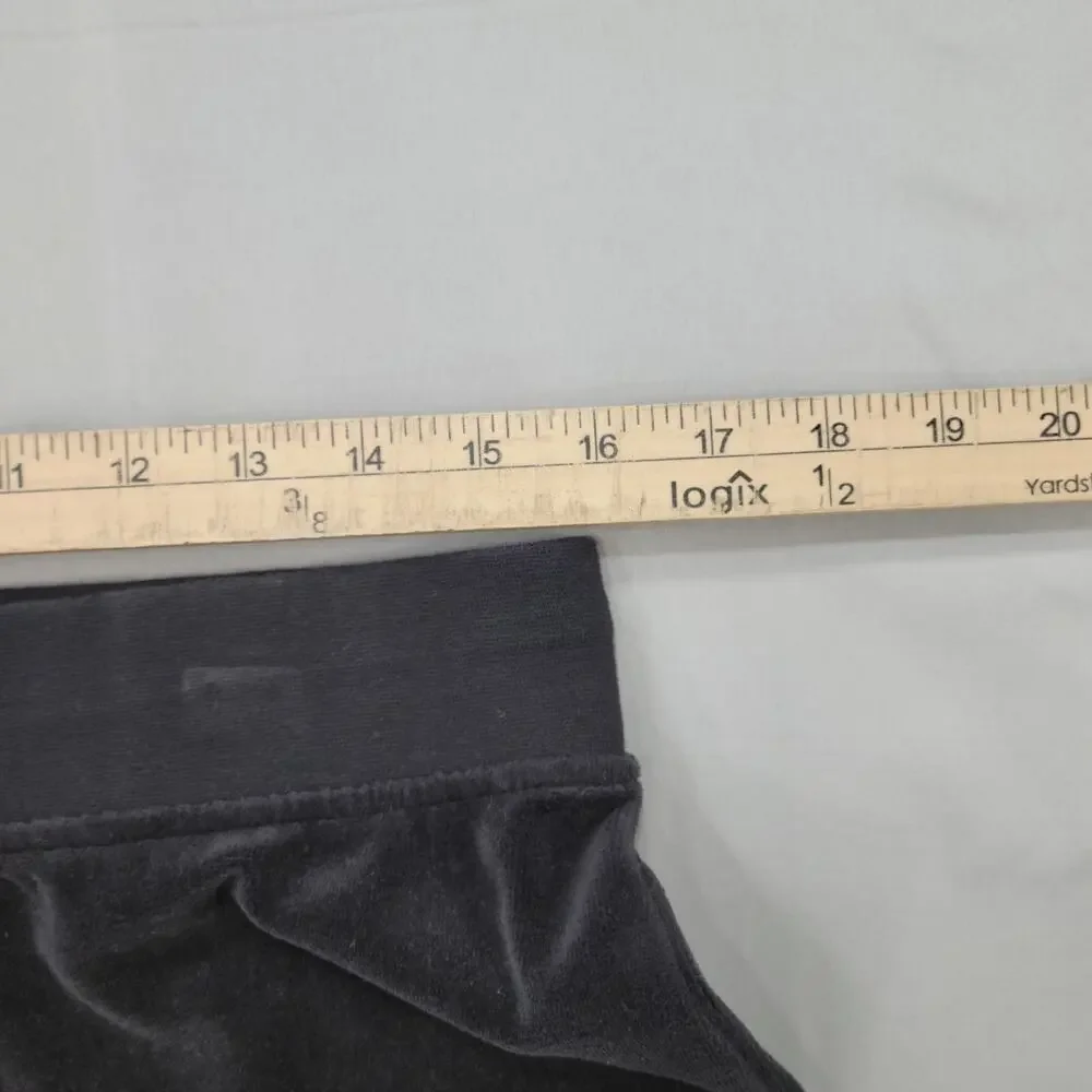 St Johns Bay Active Velour Jogger Pants Petite PM Black Lounge Athleisure Casual